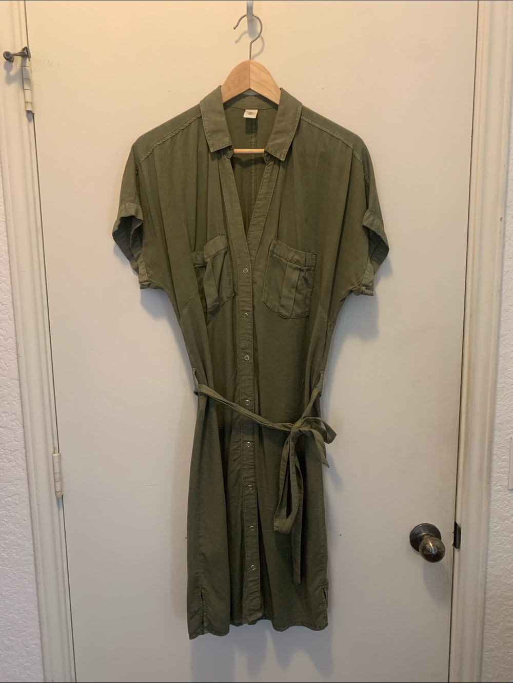 Army Green Short Sleeve Dress